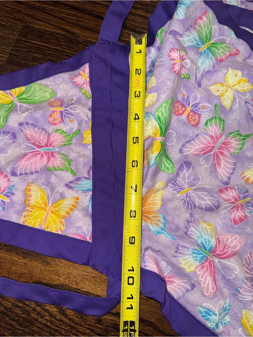 Kids Purple Butterfly Apron with Name Embroidery “Piper”